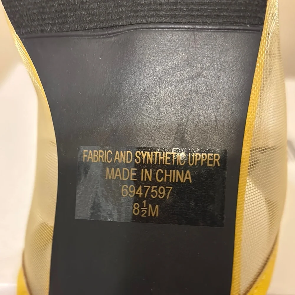 Yellow Leather Mules with Low Heel - Picture 2 of 3